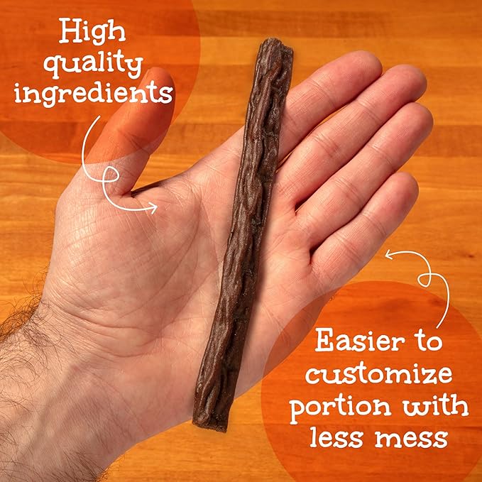 Happy Howie's Woof Stix - Healthy Dog Treats, Flavorful Slow Cooked Beef Stick, Natural Ingredients, Hormone Free - Beef, 46 Count (Pack of 1)