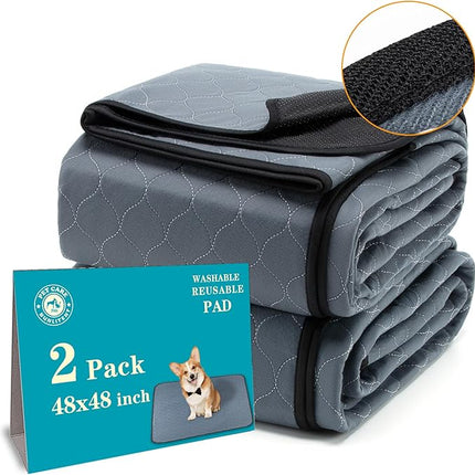 Washable Pee Pads for Dogs 48" x 48", 2 Pack, Reusable Puppy Pads, Dog Training Pads with Quick Dry, Large Anti-Slip Whelping Pad for Pet, Playpen, Incontinence, Housebreaking