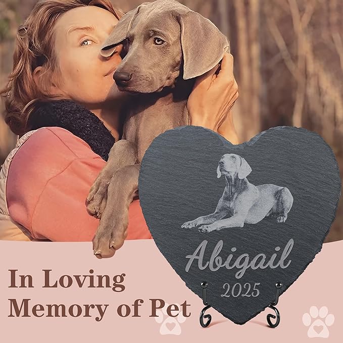 Pet Memorial Stone, Dog Memorial Stone, Dog Memorial Gifts for Loss of Dog, Pet Memorial Gifts, Loss of Pet Sympathy Gift, in Loving Memory Pet - Beloved Pet - Heart Shaped