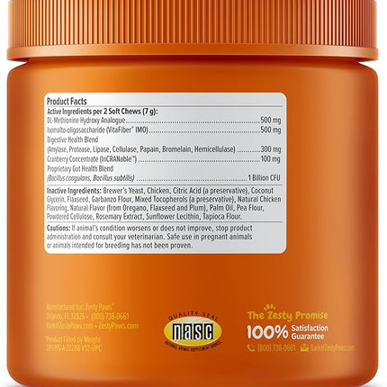 Zesty Paws Stay Green Bites for Dogs - Grass Burn Soft Chews for Lawn Spots Caused by Dog Urine - with Cranberry for Urinary Tract & Bladder - Chicken - 90 Count