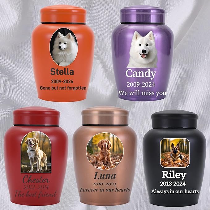 Dog Urn Personalized,Custom Pet Urns for Cats,Cat urn,Urns for Dog and Cat Ashes,Pet Memorial Gifts Square