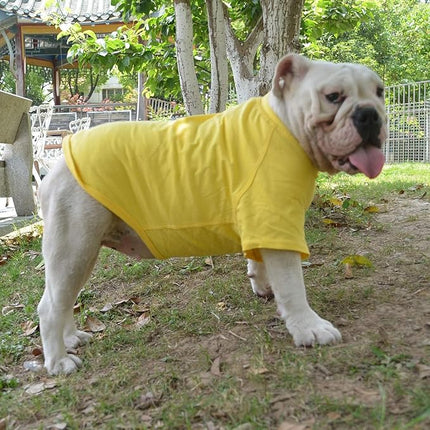 Lovelonglong Bulldog Clothes Dog Clothing Blank T-Shirt Tee Shirts for French Bulldog English Bulldog American Pit Bull Pugs 100% Cotton Skin Care Yellow B-XL