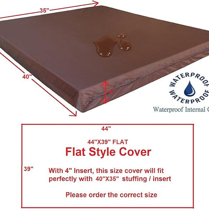 Dogbed4less 1 Pack XL Internal Duvet Water Resist Pet Dog Bed Cover for 40"x35"X4" Memory Foam Pad Bed - 44"X39" Flat