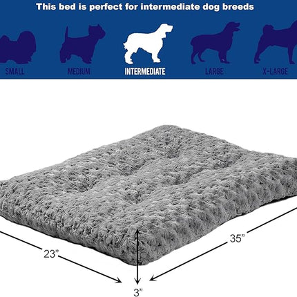 MidWest Homes for Pets Intermediate QuietTime Deluxe Gray Ombré Swirl Plush Pet Bed, Machine Washable, Non-Skid Bottom, Soft Crate Mat for 36-inch Crates