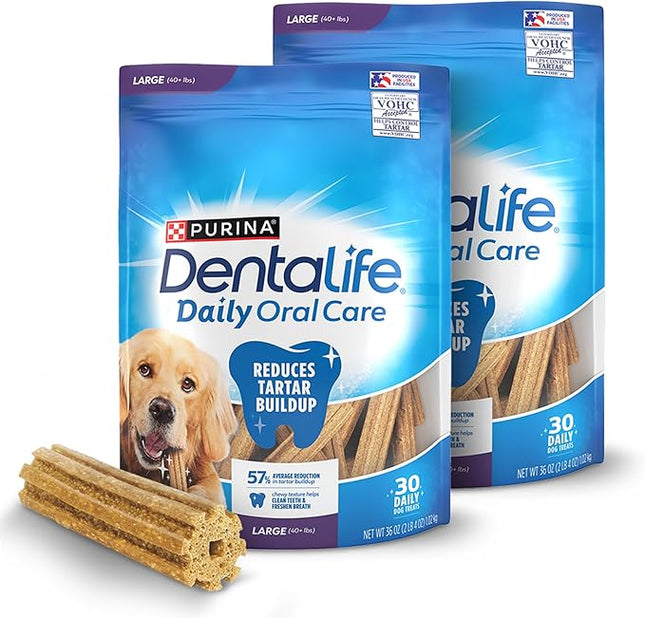 Purina DentaLife Daily Oral Care Large Dog Dental Chews Multipack - (Pack of 2) 30 ct. Pouches
