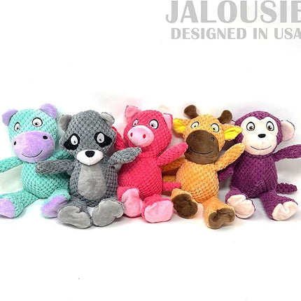 Jalousie Multipack Dog Squeaky Toys Strong Almost Indestructible, with Added Liner for Longer Play Dog Chew Toys (Medium to Large Breeds, 5 Pack Checks for Aggressive Chewers)