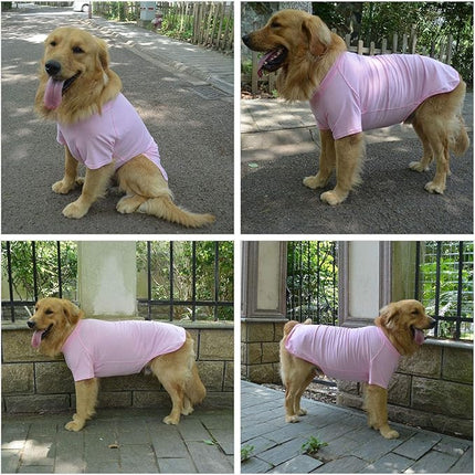 Lovelonglong Pet Clothing Dog Costumes Basic Blank T-Shirt Tee Shirts for Large Dogs Pink XXXXL