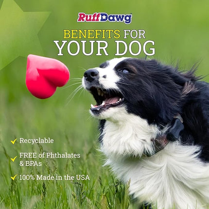 Ruff Dawg Dawg-Hart Red XL – Heart Shaped Rubber Toy – Floating & Bouncing Fetch Toy for Aggressive Chewers – Interactive & Fun for Outdoor Play