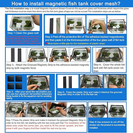 Magnetic Aquarium Anti-Jumping net Cover mesh to Protect Fish Jumping Out of Fish Tank