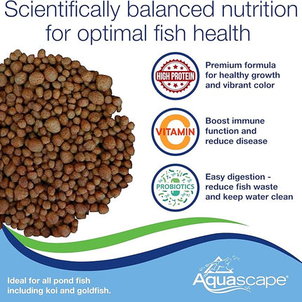 Aquascape Premium Staple Pond and Koi Fish Food, Mixed Pellet Size, 2.2-Pounds