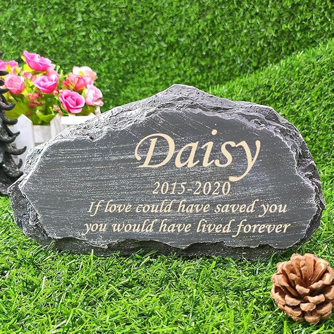 Personalized Pet Memorial Stone, Custom Dog Memorial Stone, Cat Memorial Stone by Waterproof Resin, Dog Loss Gift