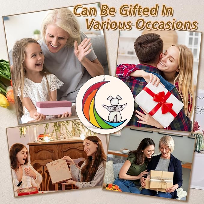 Rainbow Bridge Dog Memorial Gifts for Loss of Dog, Stained Glass Personalized Pet Memorial, Loss of Pet Sympathy Gift for Window, Living Room, Garden