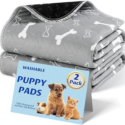 Washable Pee Pads for Dogs, 2Pcs Reusable Puppy Pads , Absorbent Dog Training Pads,100% Waterproof Non-Slip Whelping Pad Dog Playpen Indoor Cage Pad Couch Cover,Pet Supplies 31x36
