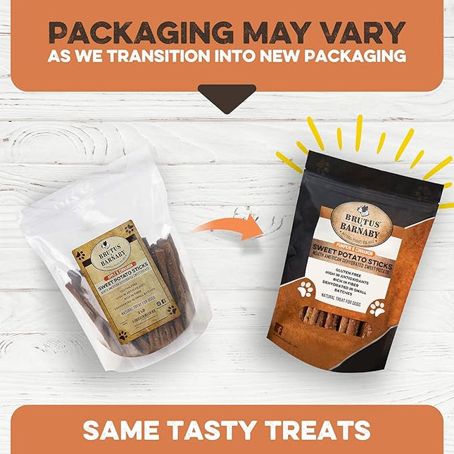 BRUTUS & BARNABY USA Sweet Potato Dog Treats - Grain Free, Cinnamon Pumpkin Crunchy Sticks are Great Tasting, Promotes Positive Dog Gut Health with Natural Anti-Diarrhea Properties,(2lb Bag)