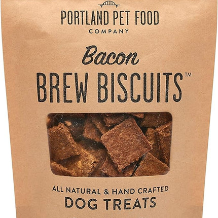 CRAFTED BY HUMANS LOVED BY DOGS Portland Pet Food Company Bacon Brew Biscuit Dog Treats (1 Pack, 5 oz Bag) – All Natural, Human-Grade, USA-Sourced and Made