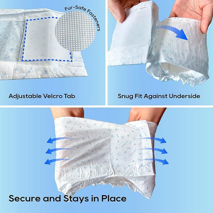 HONEY CARE All-Absorb A24 Male Dog Wrap, 50 Count, Large