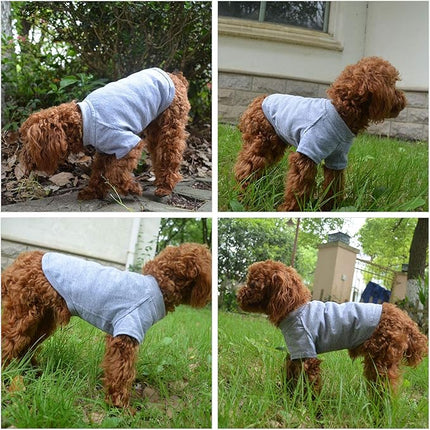 Lovelonglong Pet Clothing Dog Costumes Basic Blank T-Shirt Tee Shirts for Medium Dogs Gray XXL