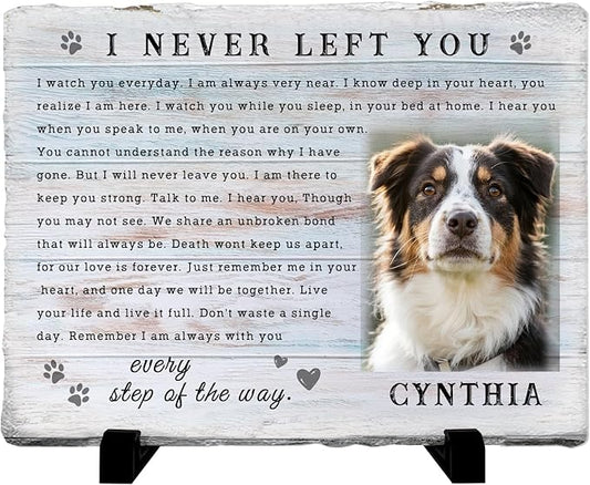 Personalized Pet Memorial Stone, Custom Dog Memorial Gifts for Loss of Dog with Photo Name Date, Dog Remembrance Gift, Loss of Dog Sympathy Gift for Dog Cat Lovers (Quote 12)