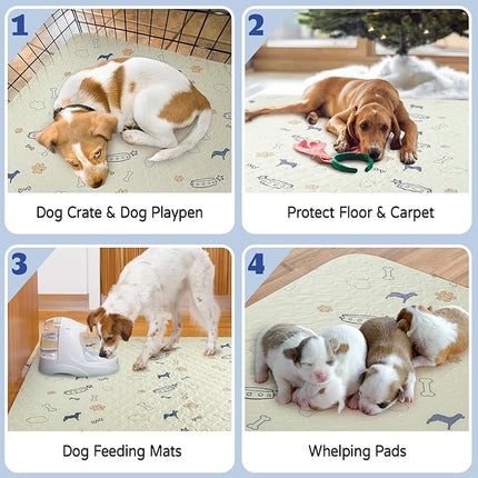 Washable Pee Pads for Dogs Large 48" x 48" 2-Pack Reusable Puppy Pads Pet Training Pads, Fast Absorb Dog Mats, Waterproof Whelping Pad, Non-Slip Protects Against Urine Leakage