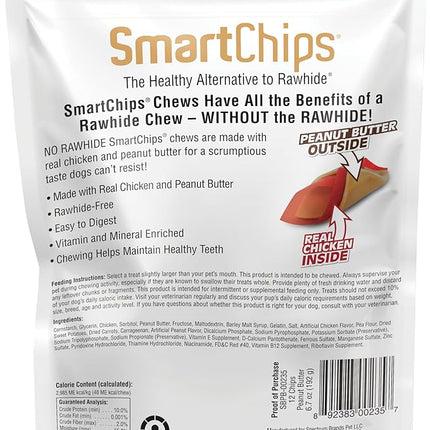 SmartBones SBPB-00235 SmartChips For Dogs, Rawhide-Free 12 Count, Peanut Butter , 6.7 Ounce (Pack of 1)