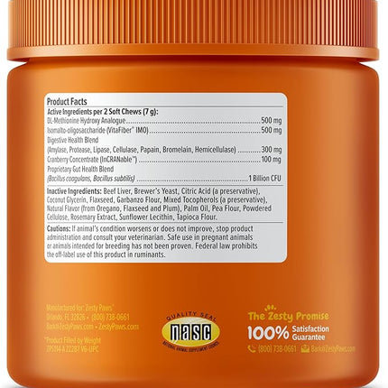 Zesty Paws Stay Green Bites for Dogs - Grass Burn Soft Chews for Lawn Spots Caused by Dog Urine - with Cranberry for Urinary Tract & Bladder - Beef - 90 Count