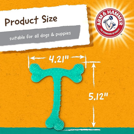 Arm & Hammer Ora-Play T-Bone Dental Chew Toy for Dogs Best Dog Chew Toy for Moderate Chewers Reduces Plaque & Tartar Buildup Without Brushing, Peanut Butter Flavor (Pack of 24)