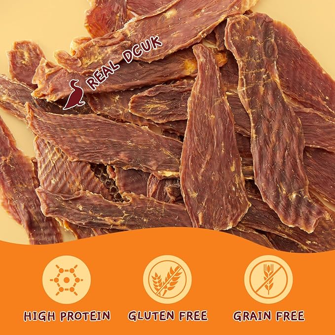 Jungle Calling Dog Treats, Duck Jerky for Dogs, Slow Roasted Snacks for Medium and Large Dogs Chewy Training Treats, 10.6 oz