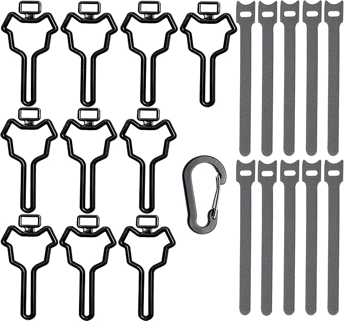 10 Pcs Dog Poop Bag Holder, Waste Bag Holder, Dog Poop Bag Carrier, Hand Free Holder (Black)