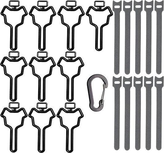 10 Pcs Dog Poop Bag Holder, Waste Bag Holder, Dog Poop Bag Carrier, Hand Free Holder (Black)