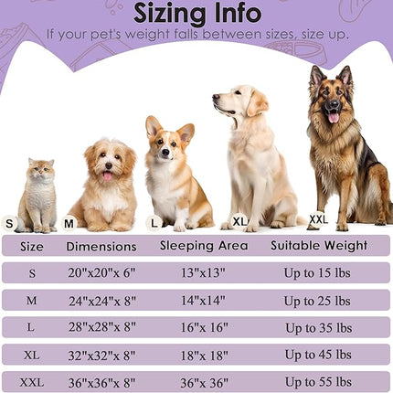 Dog Beds Large Sized Dog and Cats, 32in Pet Beds for Large Pet, Washable Indestructible Extra Large Dog Bed (Purple)