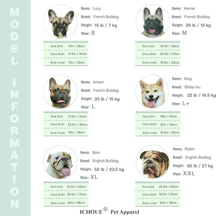 iChoue English Bulldog 100% Breathable Cotton Striped T Shirts Halloween Vest Clothes for Medium Dogs Tank Tops Puppy French Frenchie Pug Boston Terrier Pitbull Green White Stripes - XXLarge