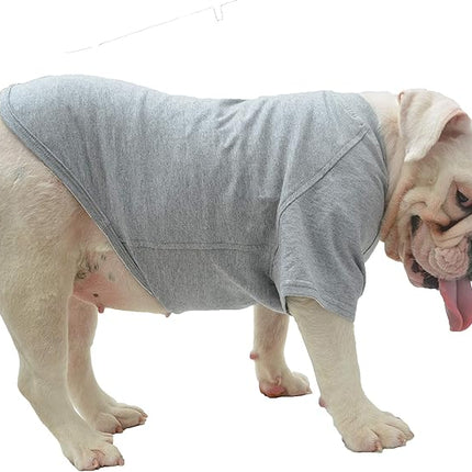 Lovelonglong Bulldog Clothes Dog Clothing Blank T-Shirt Tee Shirts for French Bulldog English Bulldog American Pit Bull Pugs 100% Cotton Skin Care Gray B-L