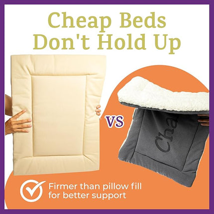 Pet Dreams Dog Crate Pad - Washable Kennel Mat, Crate Pads for Dog Cages, Non-Toxic, Flat Indoor Cat Bed, Fits iCrate 18, 24, 30, 36, 42, 48 Inches (Denim, Medium, 30")