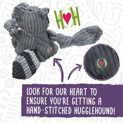 HuggleHounds Knottie Plush Dog Toy - Dog Stuffed Animal Toy, Puppy Toys, Squeaky Dog Toy for Small, Medium & Large Dogs, Durable Plush to Keep Them Busy - Rainbow Elephant, Small