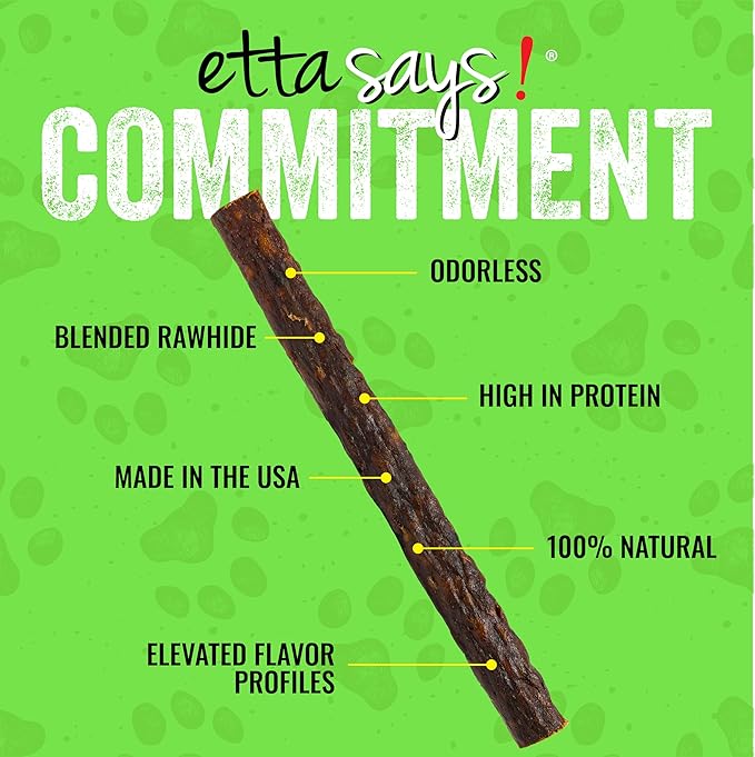 etta says! Premium Crunchy 7" Deer Dog Chews - Grain-Free Dog Treats, Good for Teeth, Easy to Digest - Made in The USA (20 Count Pack of 1)