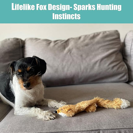 SPOT Skinneeez Fox – 14" Stuffing-Free Plush Squeaky Dog Toy for Small & Medium Dogs, Best for Light to Moderate Chewers, Mess-Free Play