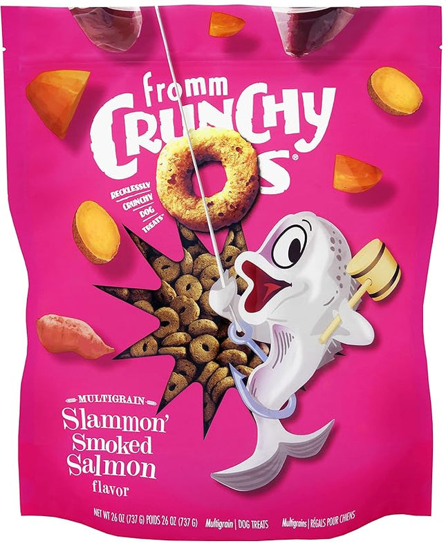 Fromm Crunchy Os Slammon' Smoked Salmon Dog Treats - Premium Crunchy Dog Treats - Salmon Recipe - 26 oz