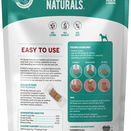 Earthly Pill Buddy Naturals - Beef Recipe Pill Hiding Treats for Dogs - Make A Perfect Pill Concealing Pocket Or Pouch for Any Size Medication - 90 Servings