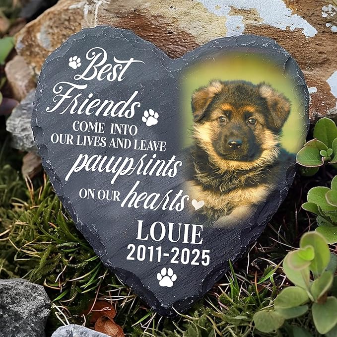 Personalized Dog Memorial Gifts for Loss of Dog, Custom Pet Memorial Stone with Photo Name Date, Stones for Dogs, Gift for Cat Lovers, Bereavement Sympathy Gift for Pet Lover, Quote 2