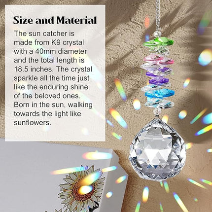 Happy Anniversary Suncatcher for Men, Women, Couple, Romantic Wedding Marriage Gift for Him, Parents, Personalized Crystal Rainbow Maker with Gift Box and Card