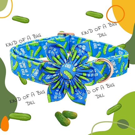 Elegant little tail Dog Collar, Dog Collar with Flower Boy Girl Pet Collar Flowers Soft Durable Dog Flower Collar for Medium Dogs