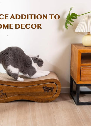 Cat Scratcher 2 in 1 Scratchers for Indoor Cats Scratching Board Cardboard, Horizontal Corrugated Scratch Pad for Cats as Beds & Furniture Reversible Sofa Scratch