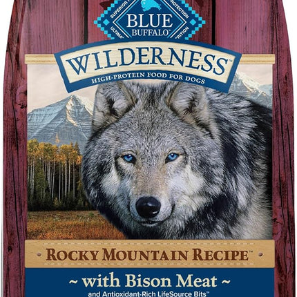 Blue Buffalo Wilderness Rocky Mountain Recipe Natural High-Protein Dry Food for Large Breed Dogs, Bison & Grain, 28-lb bag