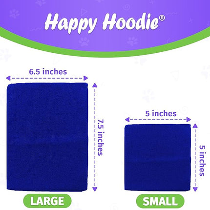 Happy Hoodie The Original Dog & Cat Calming Band - American Brand - Anxiety Relief/Noise Protection-Grooming-Thunder-Fireworks 2 Pack Blue (1 Small, 1 Large) - Since 2008