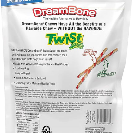DreamBone Twist Sticks, Made With Real Chicken, Rawhide-Free Chews for Dogs, 50 Count