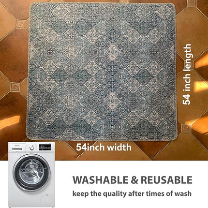 nunubaby Washable Pee Pads for Dogs, Stylish, Non-Slip and Leak-Proof Pee Pads. Reusable Potty Pads for Dogs for Crates and Floors.(Blue/Multi, 54" x54" )