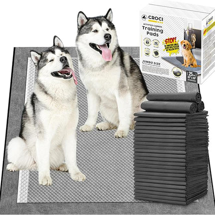 CROCI 36"x36" 3XL Activated Carbon Pee Pads for Dogs, Odor-Control Charcoal Dog Pads Absorbs Up to 11 Cups of Liquid, 6-Layer Thicker Leak-Proof & Quick Dry Dog Training Pads, Disposable (25 Counts)