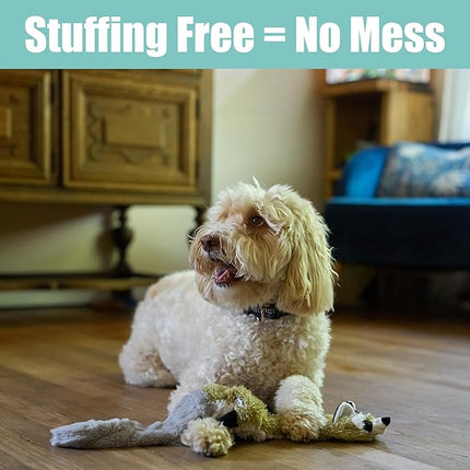 SPOT Skinneeez Raccoon 23 Inch Stuffing-Free Dog Toy – Soft Plush Tug Toy with Two Squeakers for Medium and Large Dogs – Mess-Free Interactive Chew Toy