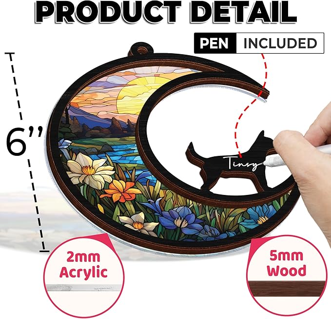 6'' Fox Terrier Memorial Suncatcher, Personalized Name, Pet Ornament Window Car Hanging, Sympathy Gift for Loss of Pet, Passed Away Remembrance Gift for Dog Lovers SCD-B11-6-02