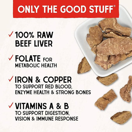 Stella & Chewy's Freeze-Dried Raw Beef Liver Dog Treats - Single Ingredient, No Additives - Premium Training Treats - Perfect For Picky Eaters - 3oz Bag